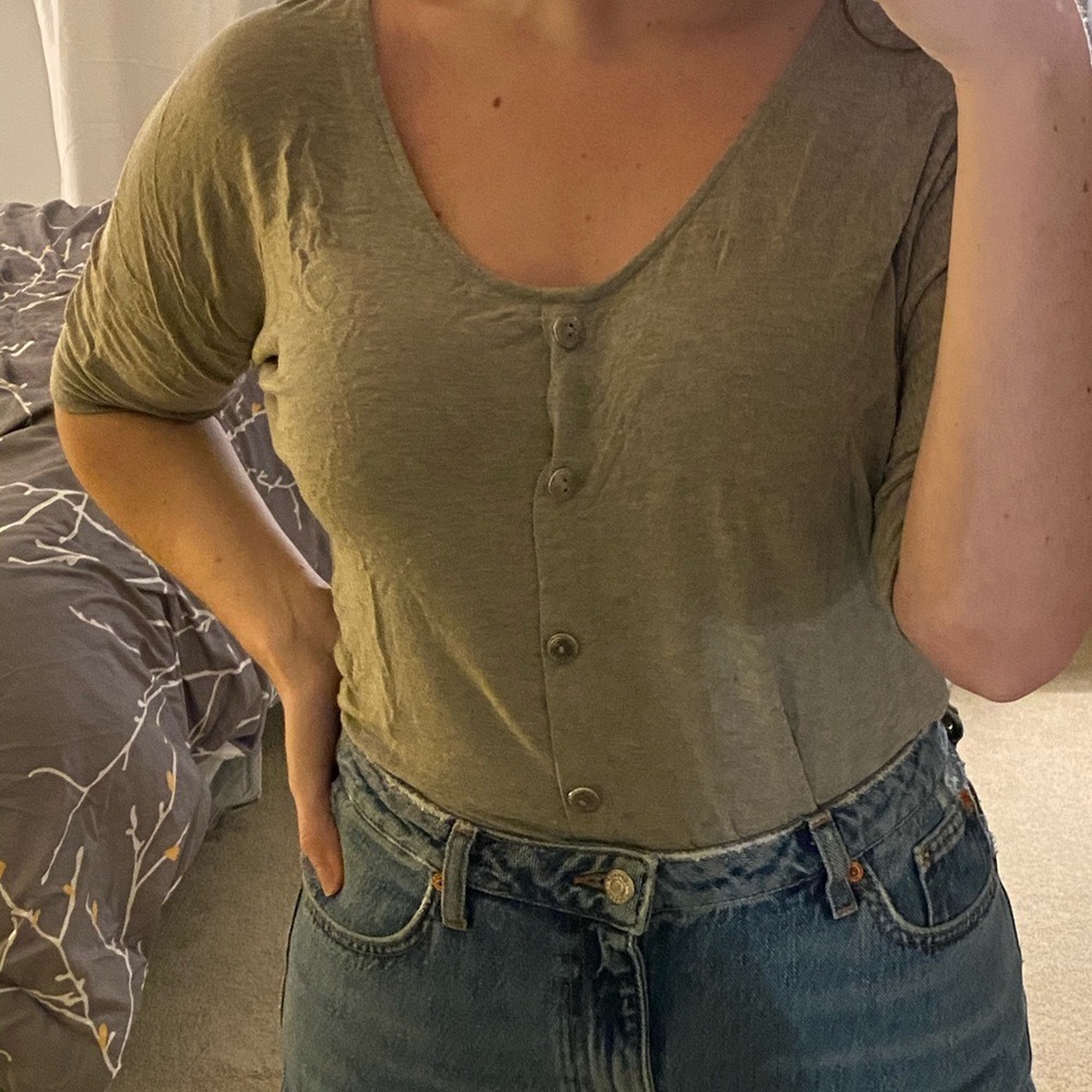 Button front tee